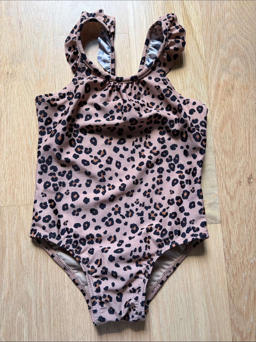GAP Leopard Print One-Piece Swimsuit - Pink Tan Black